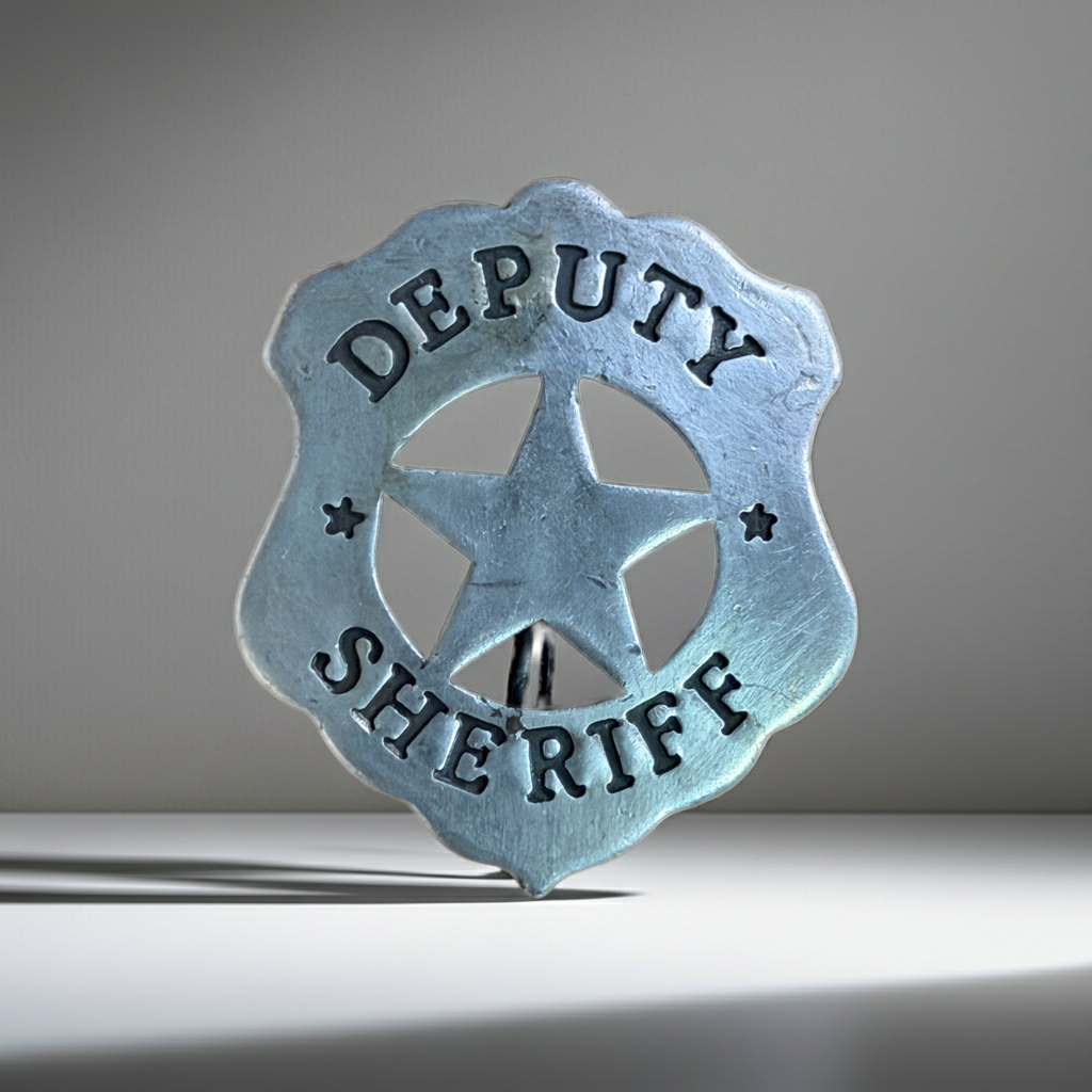 Silver "Deputy Sheriff" Star Badge (Old West Style)