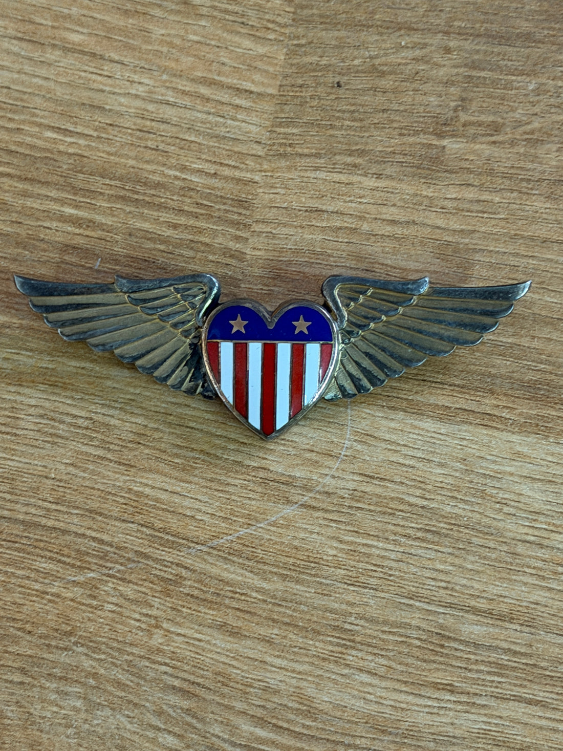 Vintage WWII Sterling Silver "Hap Arnold Wings" Sweetheart Pin