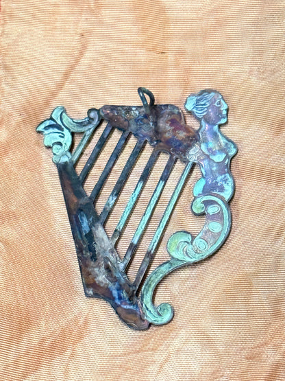 RARE Authentic Civil War Union 69th NY Irish Brigade "Harp of Erin" Kepi Badge Insignia Relic