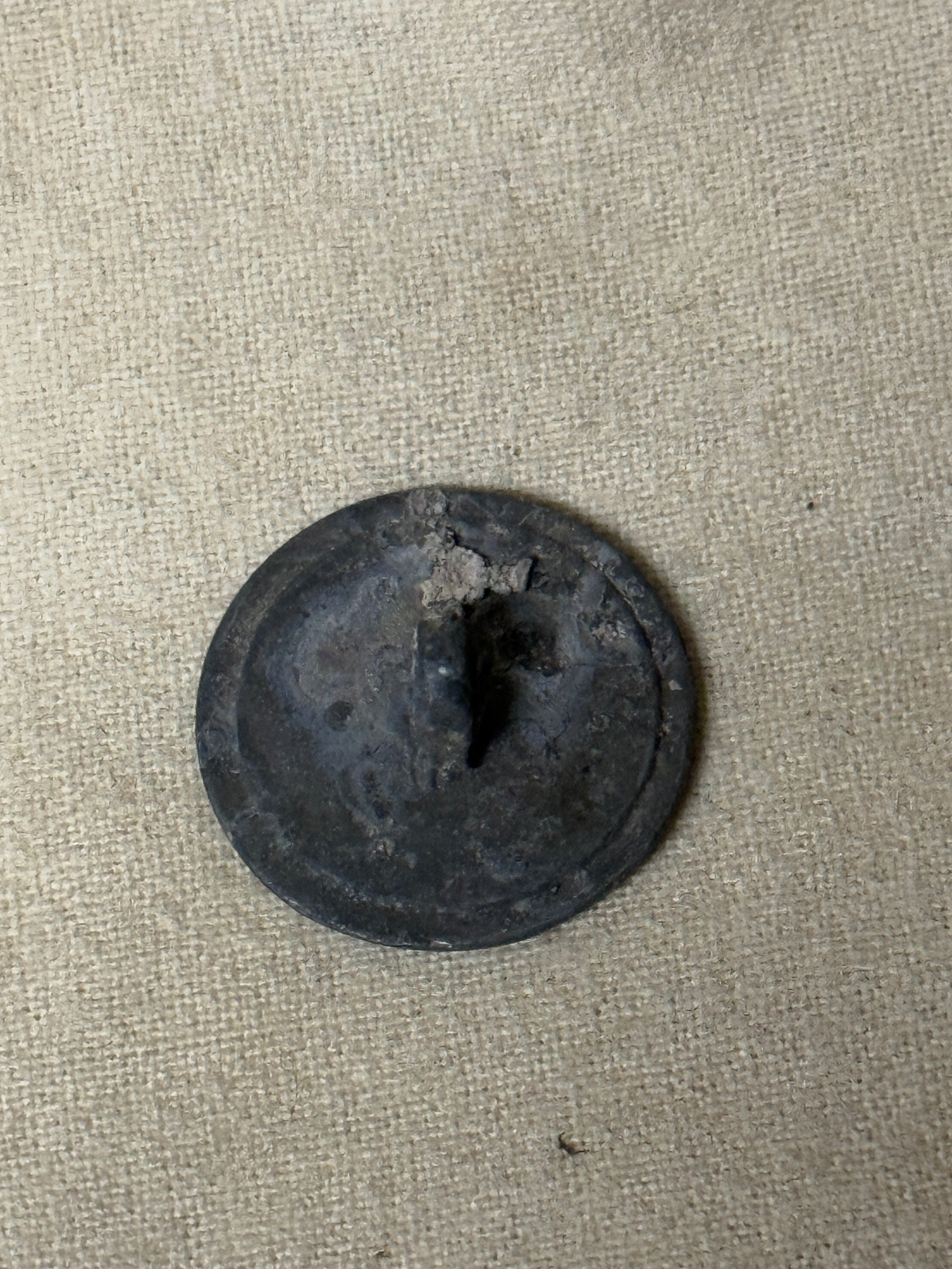 RARE Authentic Revolutionary War Continental Army "USA" Script Pewter Coat Button - Circa 1777-1784 (Excavated Relic)