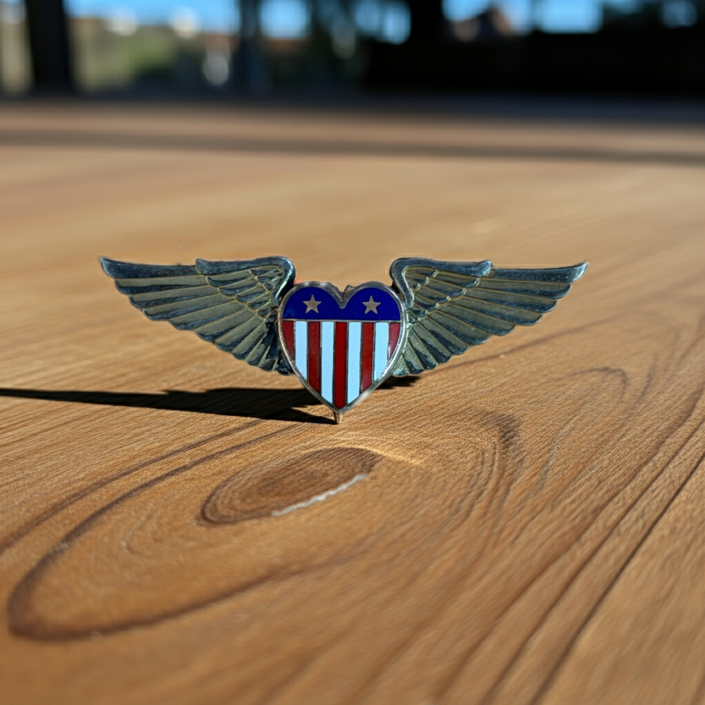Vintage WWII Sterling Silver "Hap Arnold Wings" Sweetheart Pin